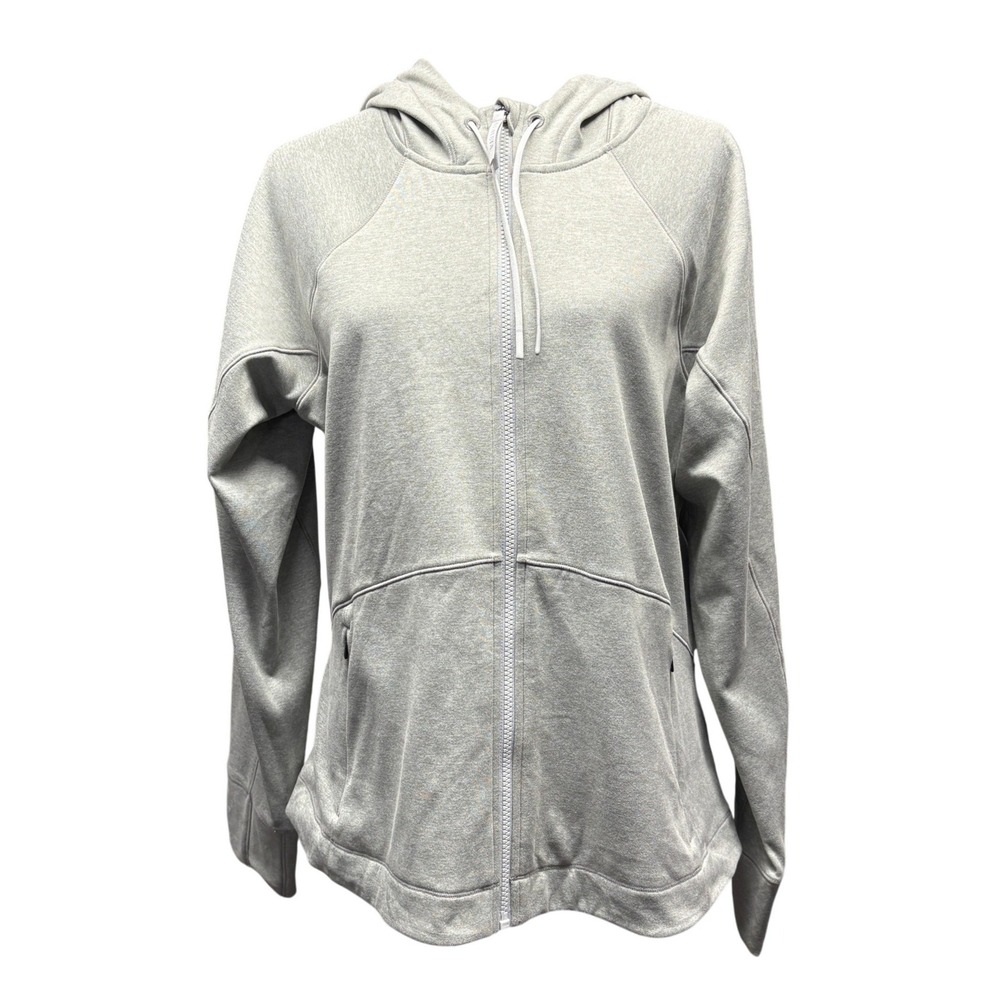 Athleta Unstoppable Fleece Full Zip Hoodie Jacket Grey XL 818765